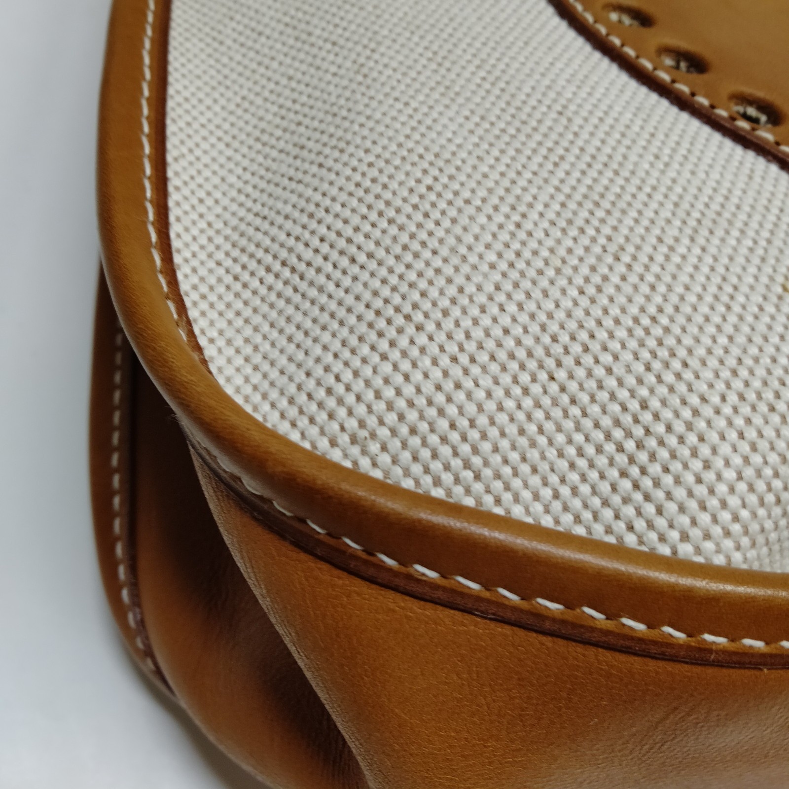 Hermes Shoulder Bag Evelyne. GM Toile Canvas Brown Canvas 2655663