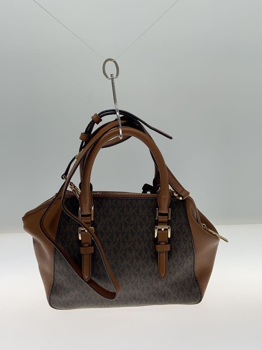 MICHAEL KORS Handbag, PVC, Brown, All-over print, 35F1G4VM2B, 2-way shoulder bag