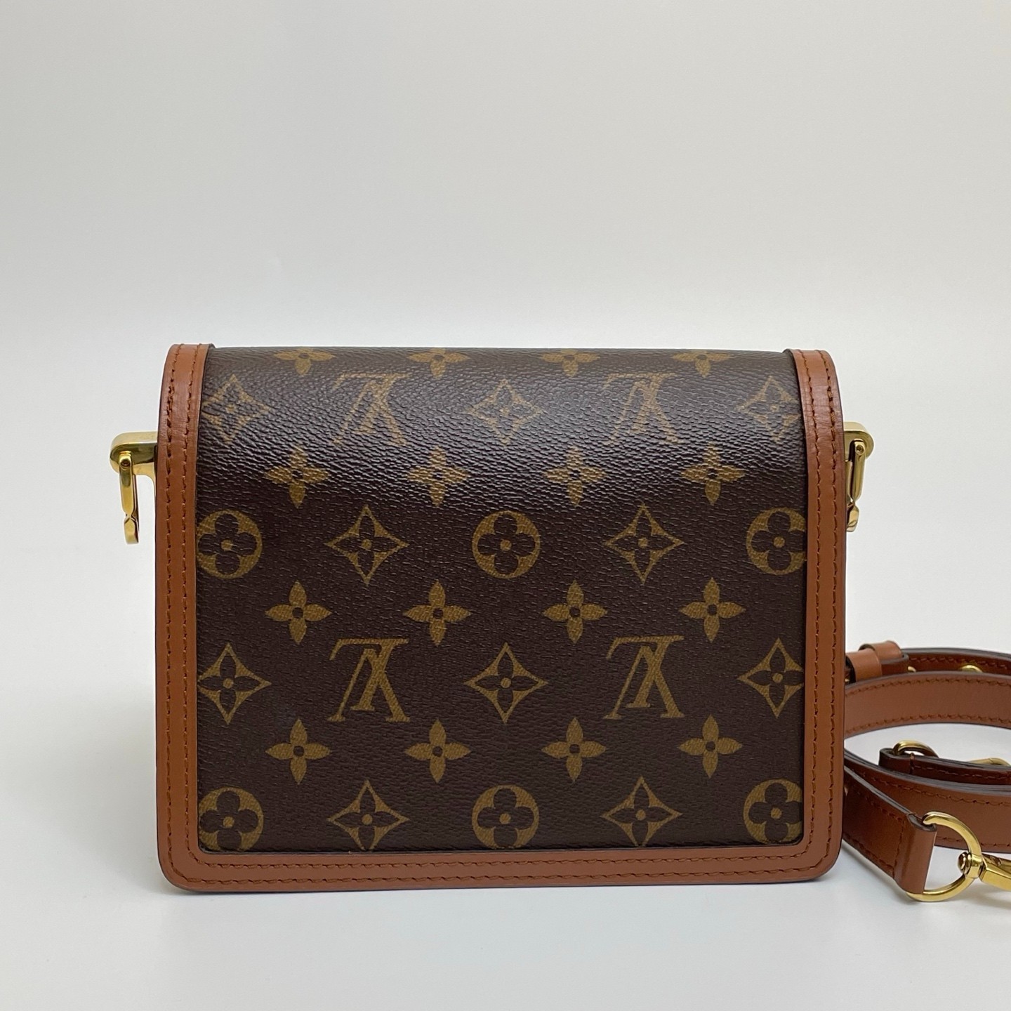 LOUIS VUITTON Dauphine Small Reverse Monogram Canvas Handbag Shoulder Bag Brown