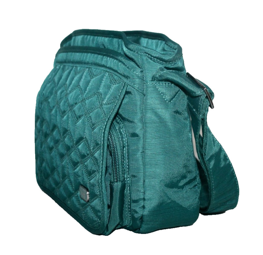 LUG Wings RFID Crossbody Bag Brushed Teal Polyester Quilted Front