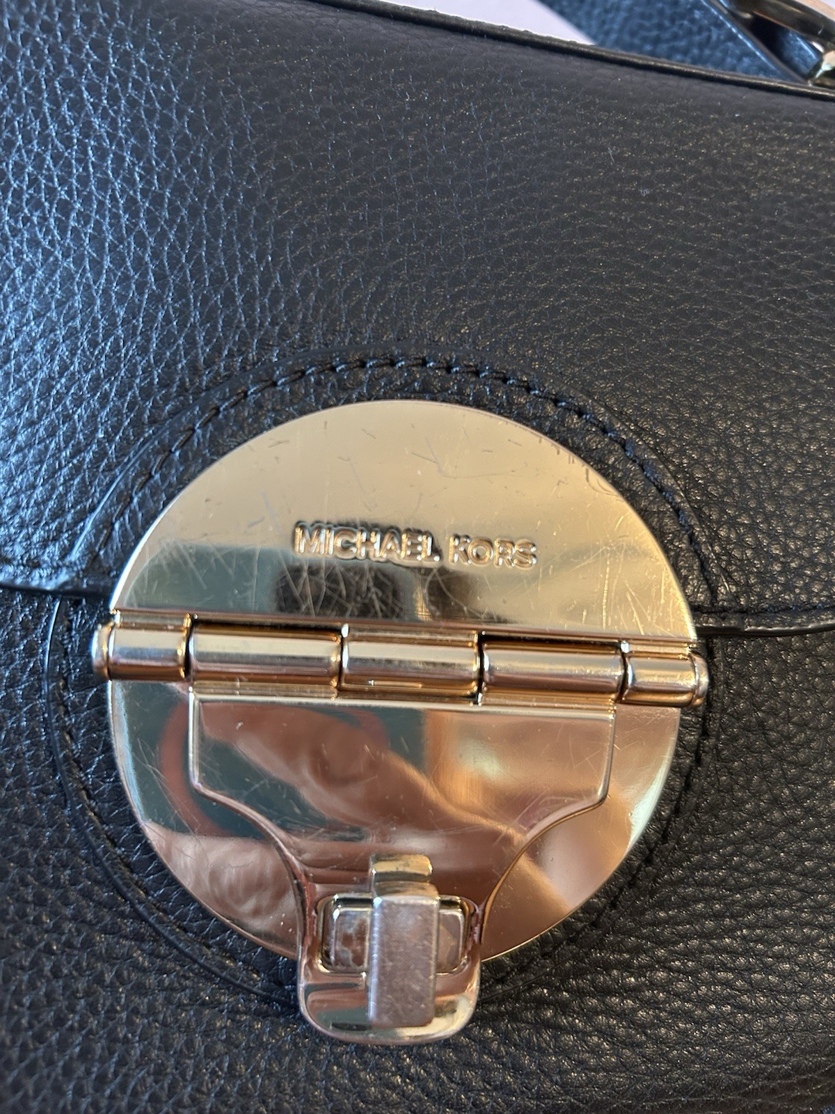 Michael Kors Black Jenna Pebbled Leather Purse