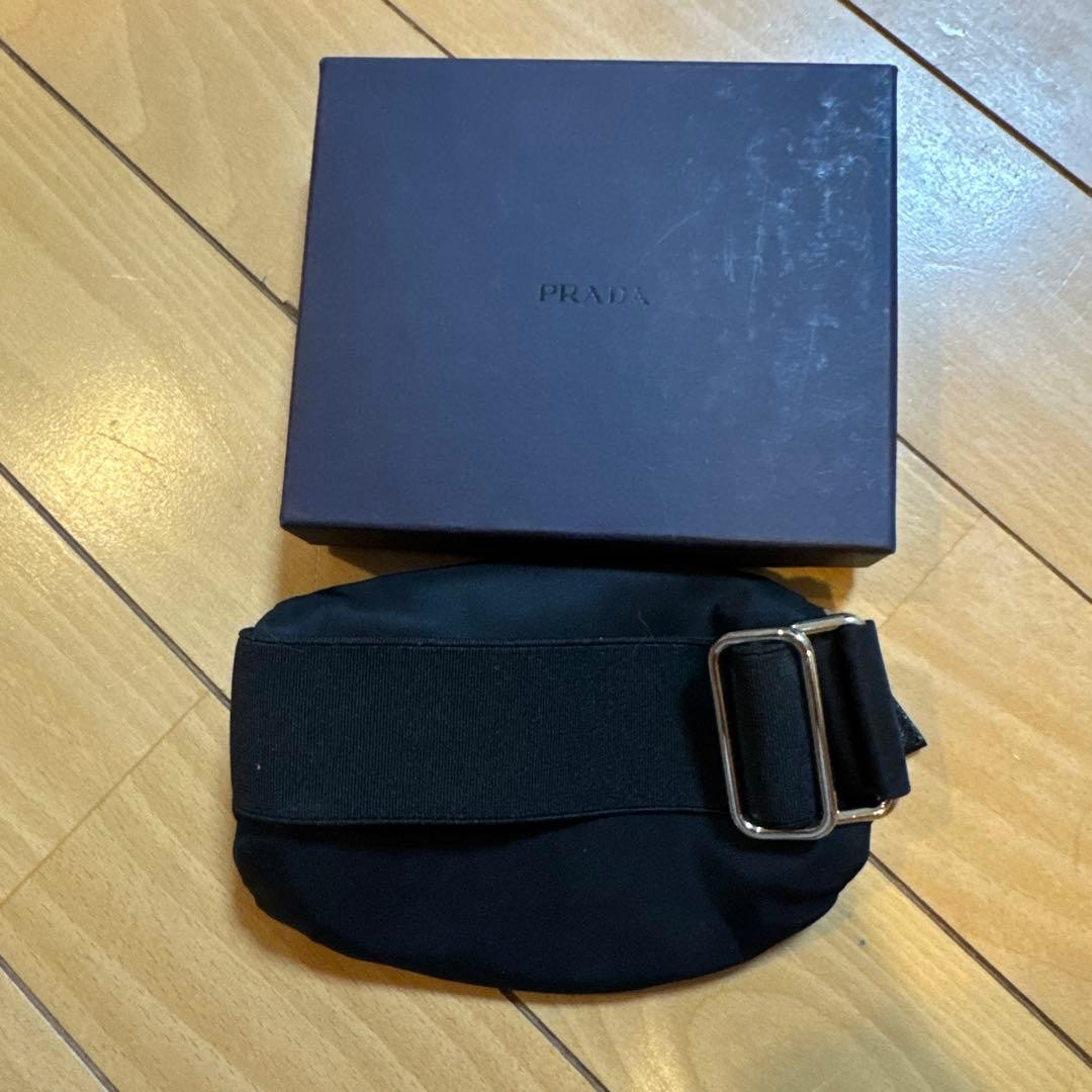 Prada Logo Plate Mini Pouch Arm Pouch From Japan