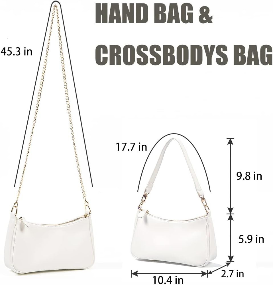 Chic White Clutch Tote Handbag with Removable Straps – Versatile Crossbody Style