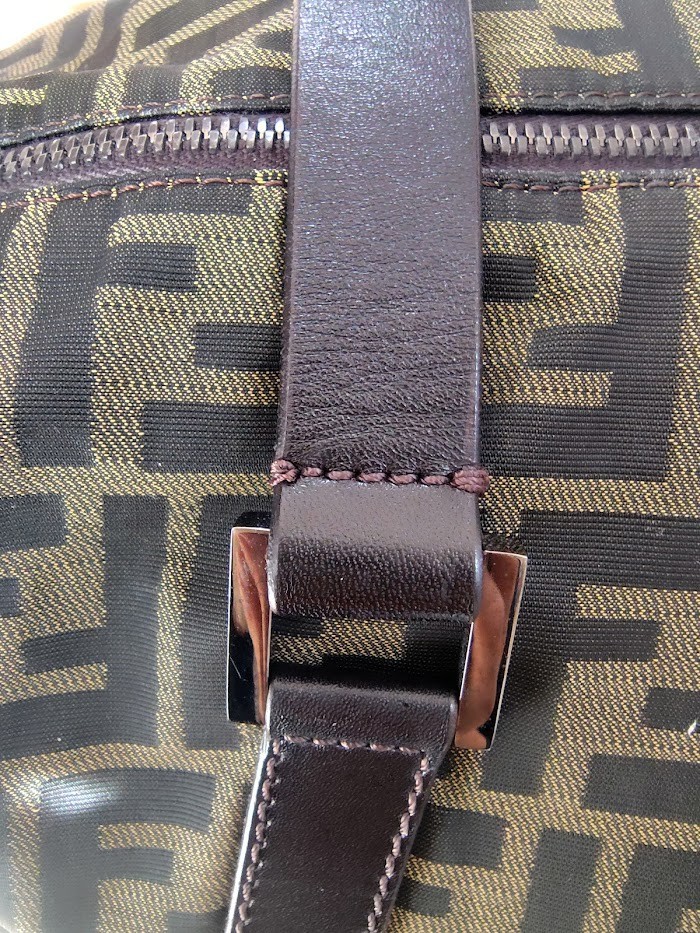 Fendi Boston Bag Shoulder Travel Bag Zucca Nylon A4 Authentic Japan 368T0357
