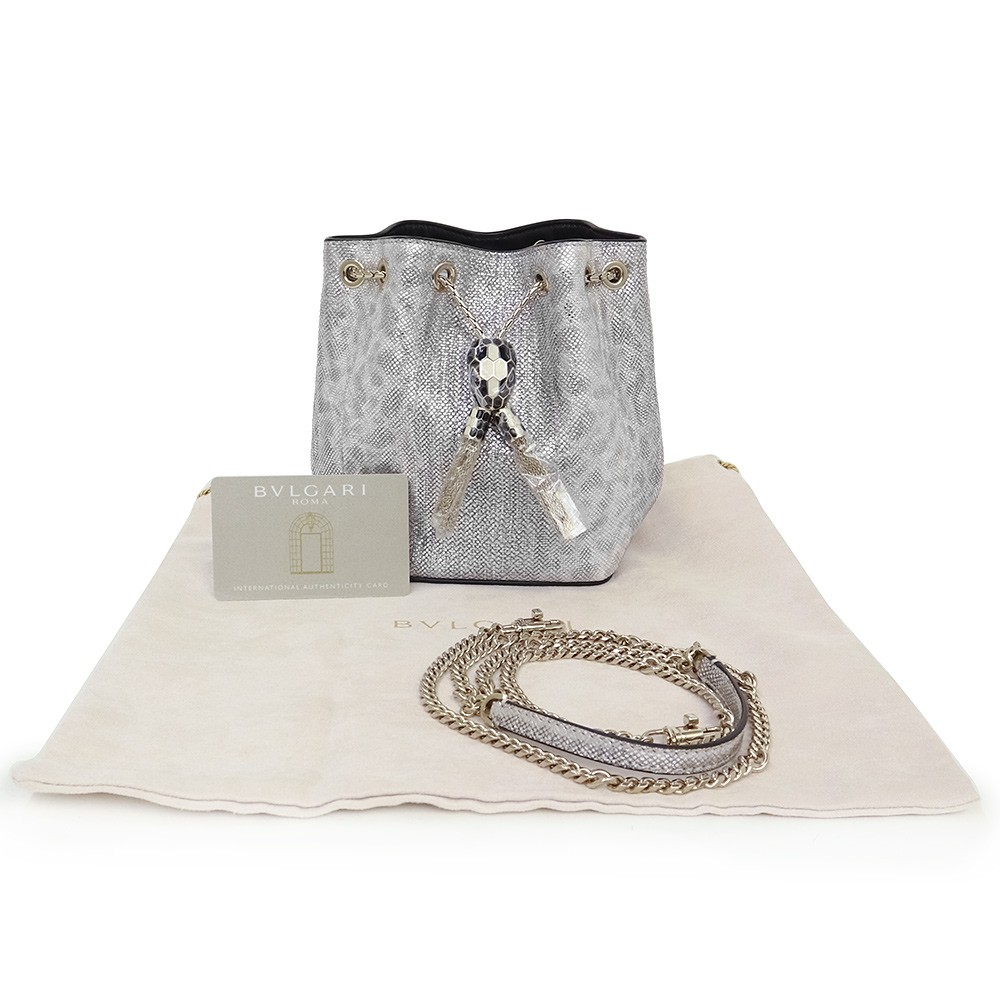 BVLGARI Serpenti Forever Bucket Drawstring Shoulder Bag Karung leather, 289952