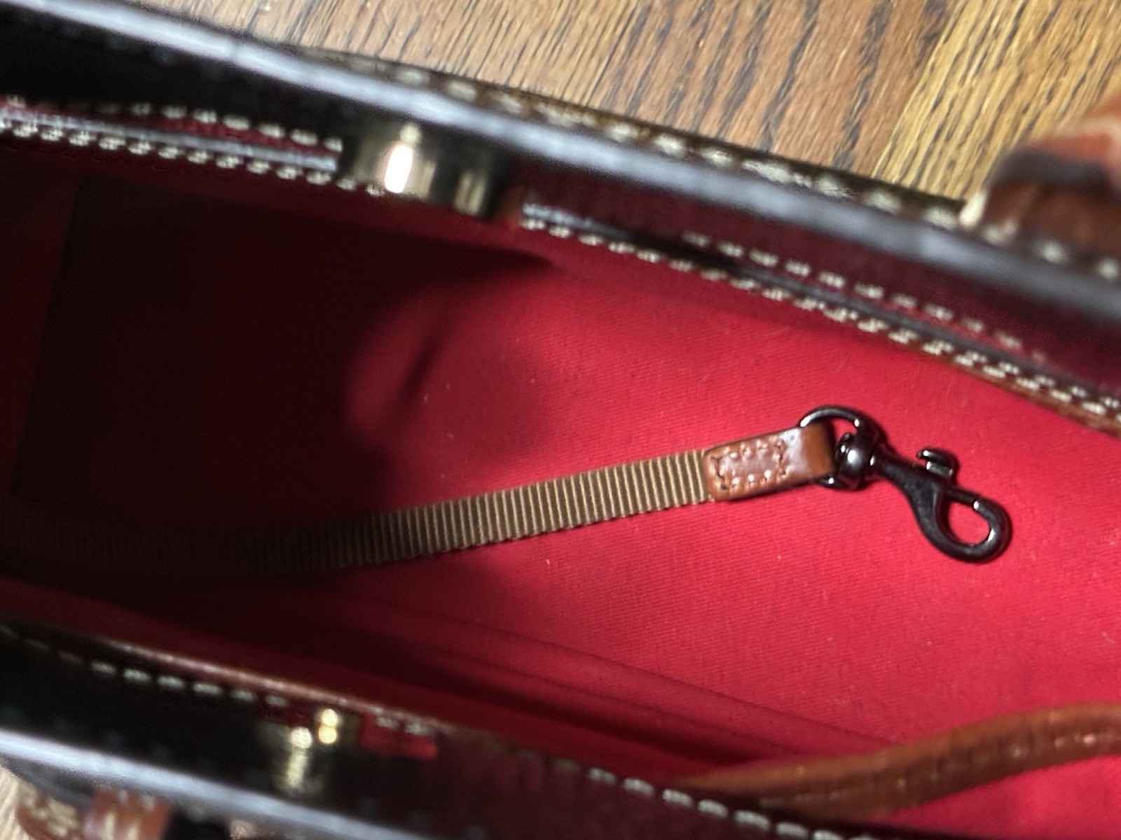 Dooney & Bourke Ariel Satchel – Black with Brown trim