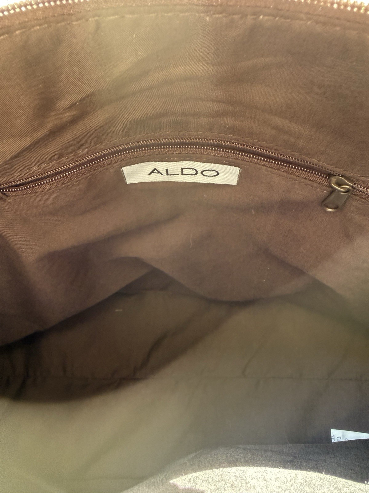 BRAND NEW Aldo Western/Bohemian Studded Brown Tote Bag with Zipper Closure