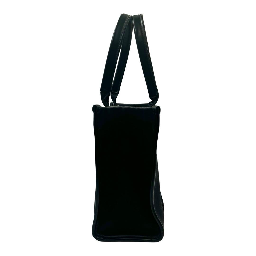 BALENCIAGA Hardware Small Tote 2Way Black Canvas Leather W28 H21 #QYD4GC