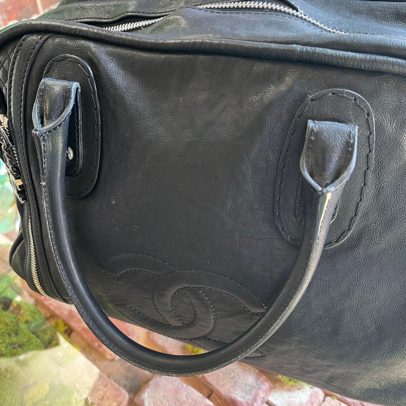 CHANEL Rue de Cambon Large Black Caviar Leather Bowling Bag