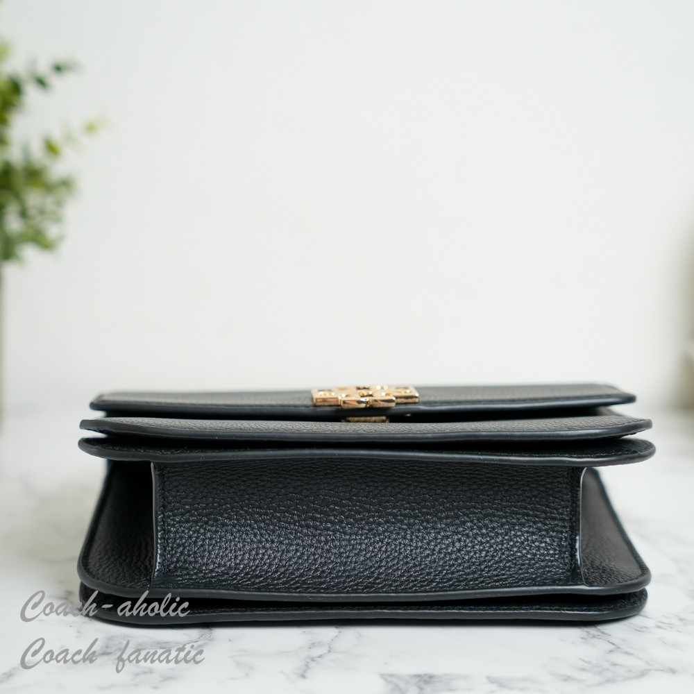 Tory Burch Britten Small Adjustable Shoulder Bag Leather Crossbody in Black NWT