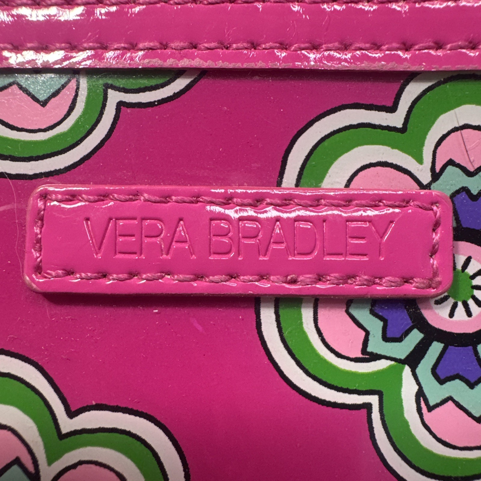 Vera Bradley Clear Pink Floral Tote Bag & Cosmetic Pouch Set Stadium Approved