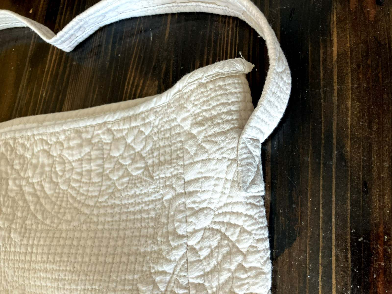 Lovely Quilted Tote in Cottage White 14″ x 14″ x 5″