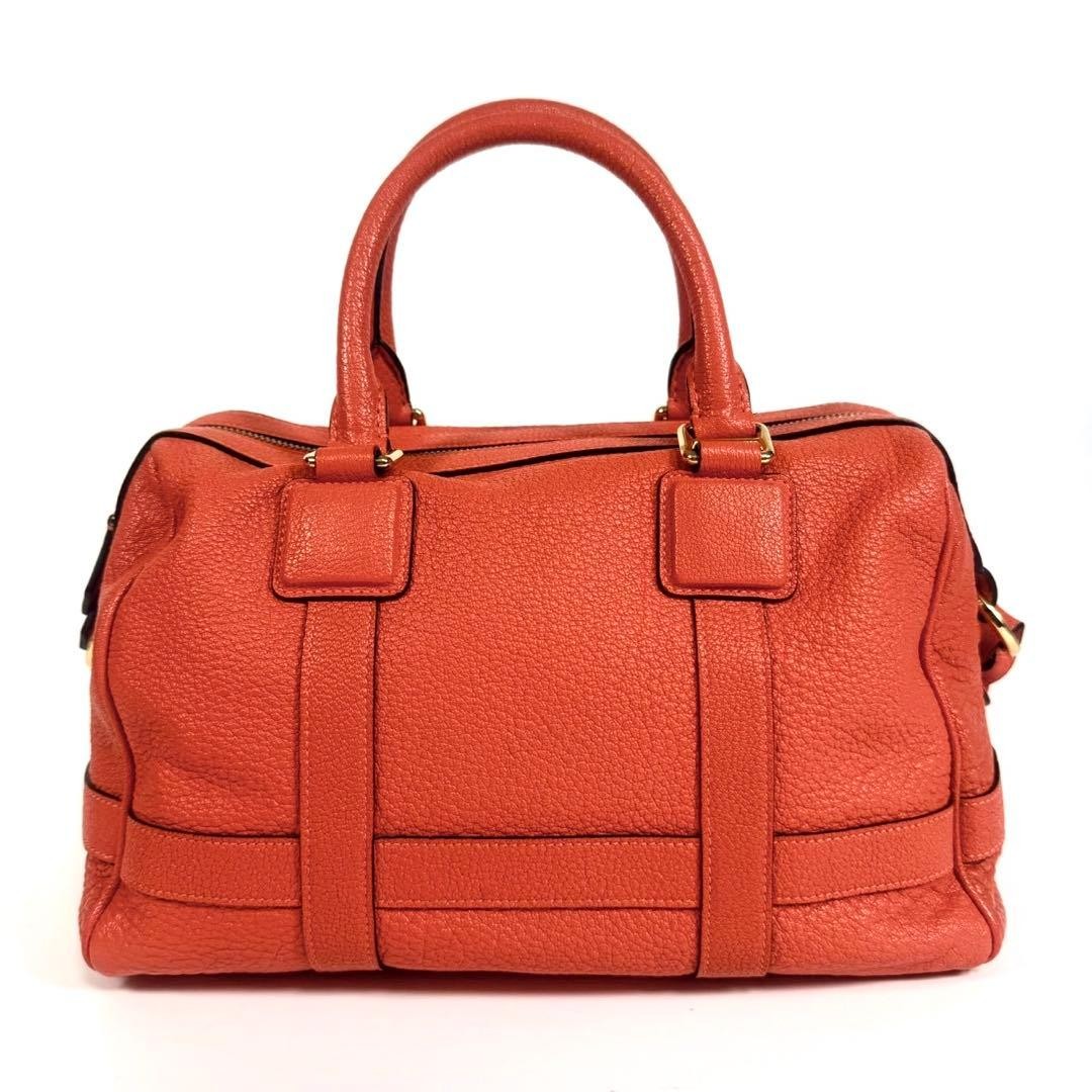 LOEWE Paseo Orange Leather 2Way Shoulder Bag Authentic Women’s Handbag