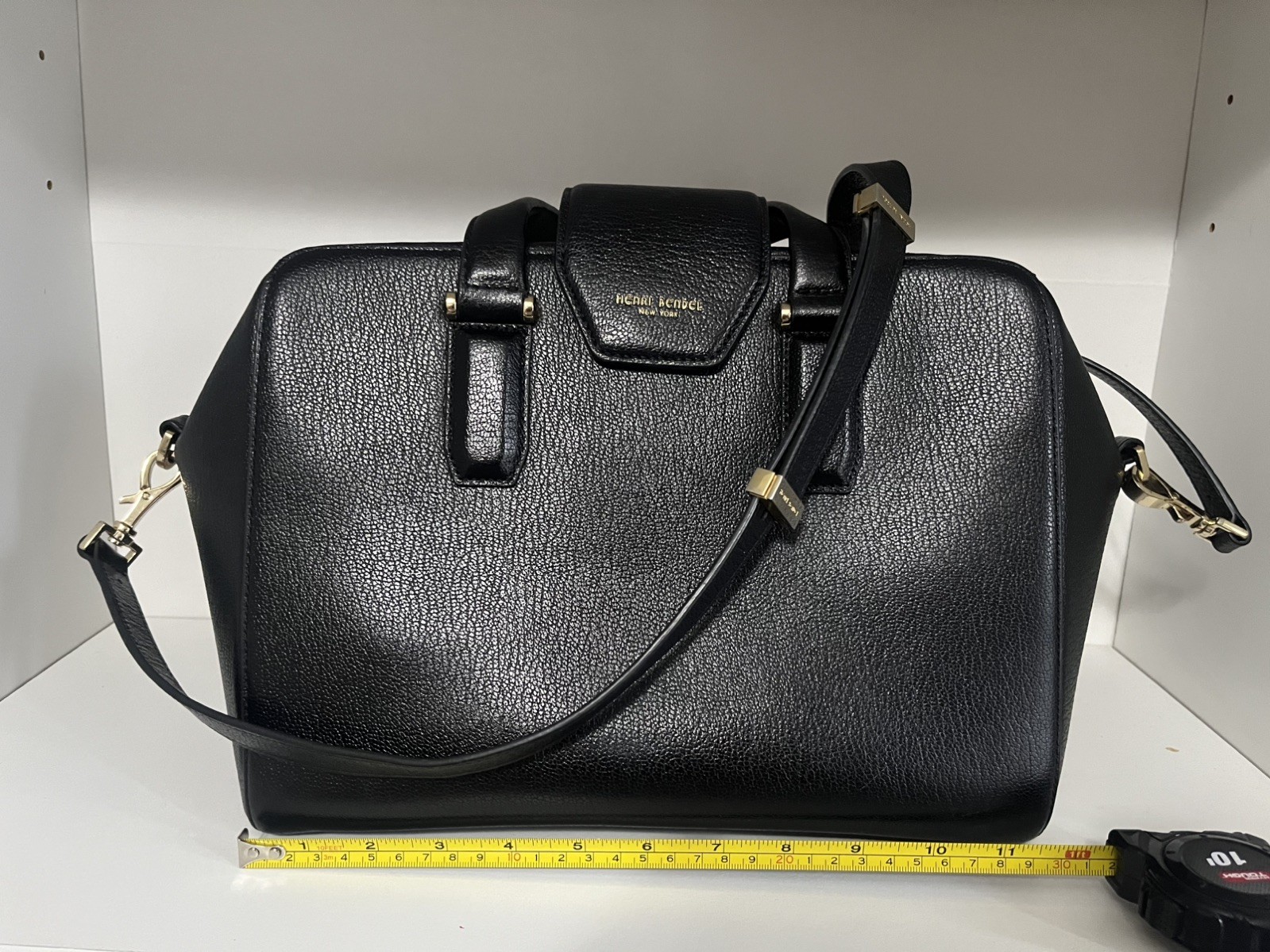 Henri Bendel Black Houston Satchel Handbag Purse