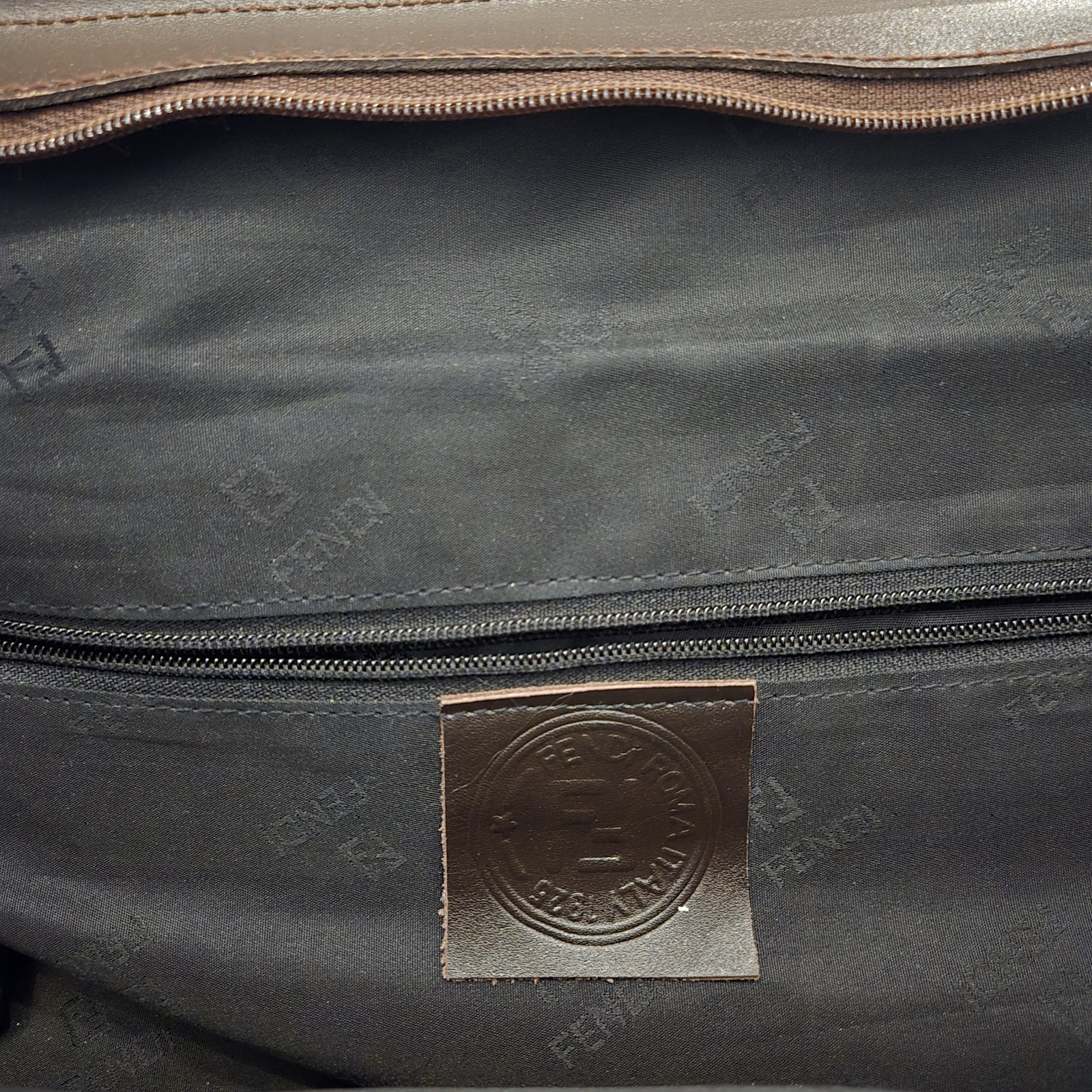Vintage FENDI Zucca Pattern Travel Bag Large Brown 70s/80s