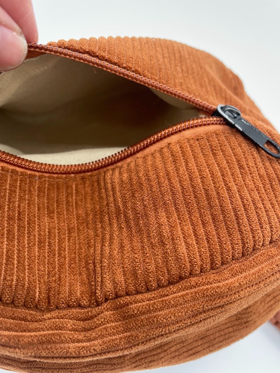 Rust Brown Corduroy Crossbody Messenger Bag Multi Pocket Y2K Boho