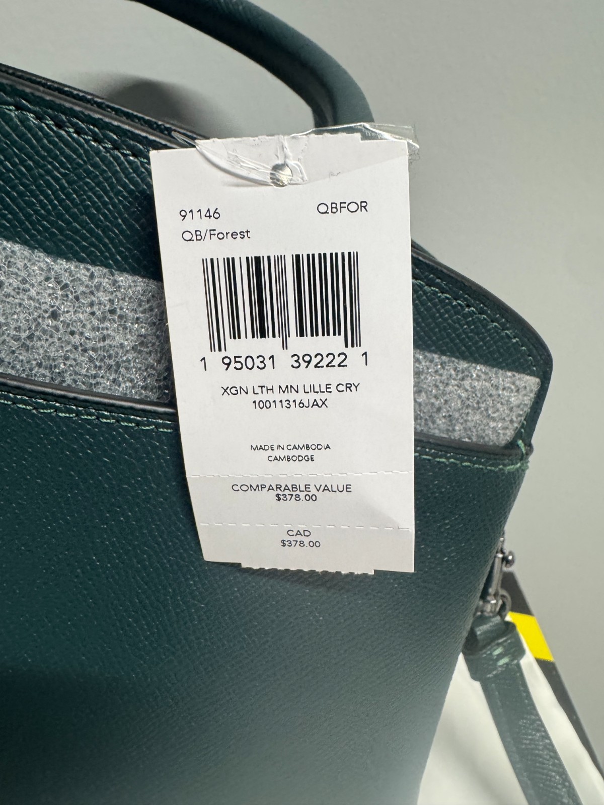 Coach Purse Bag Mini Lillie Carryall XGN LTH Crossgrain Forest Green W/ Dust Bag