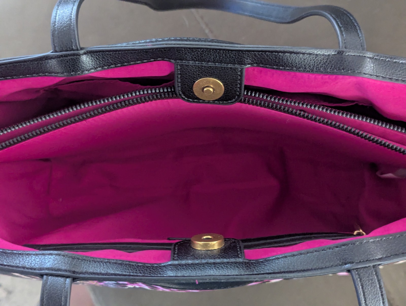 New-Betsey Johnson Leopard Rose Tote Bag Zip & Magnetic Close, Lined, Pockets