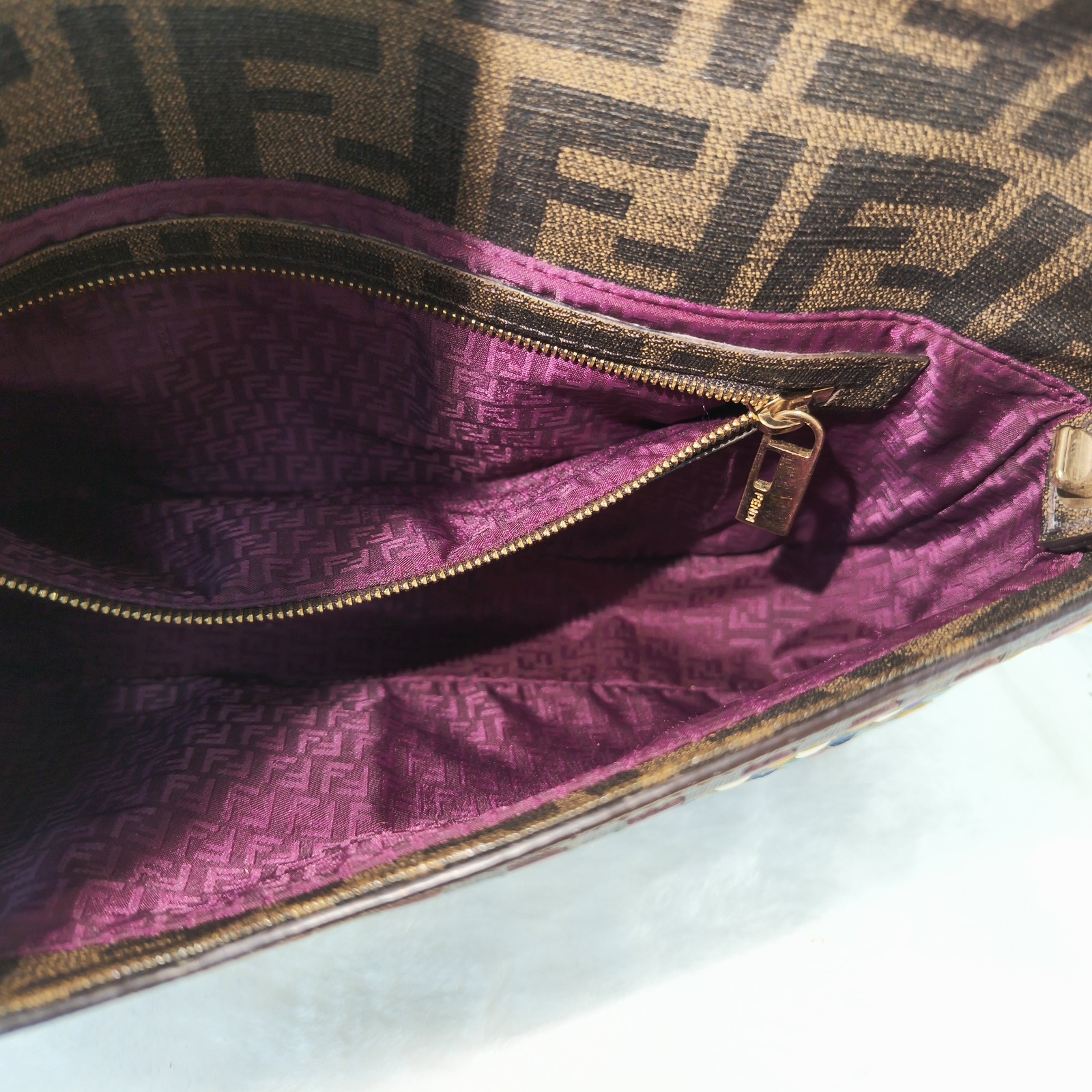 Fendi Baguette Shoulder Bag Dot Brown DQY701@pre-verified by eBay 26.07.09