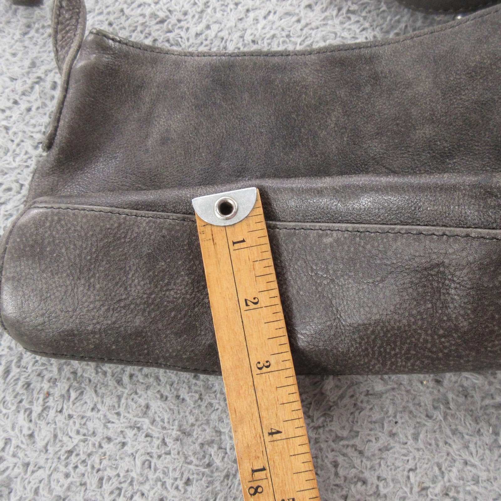 Vtg Hartman Leather Crossbody Bag Womens Small Gray Handcrafted Vancouver Canada