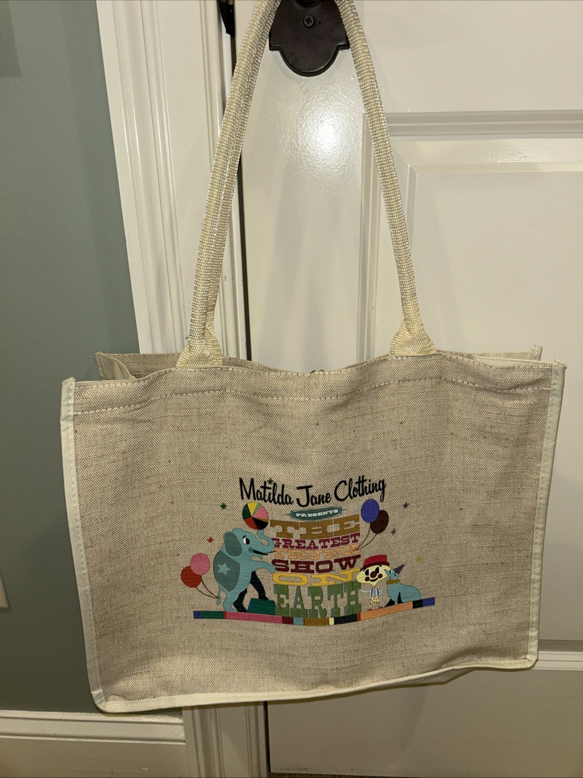 MATILDA JANE CLOTHING RARE THE GREATEST TRUNK SHOW ON EARTH BAG TOTE CANVAS