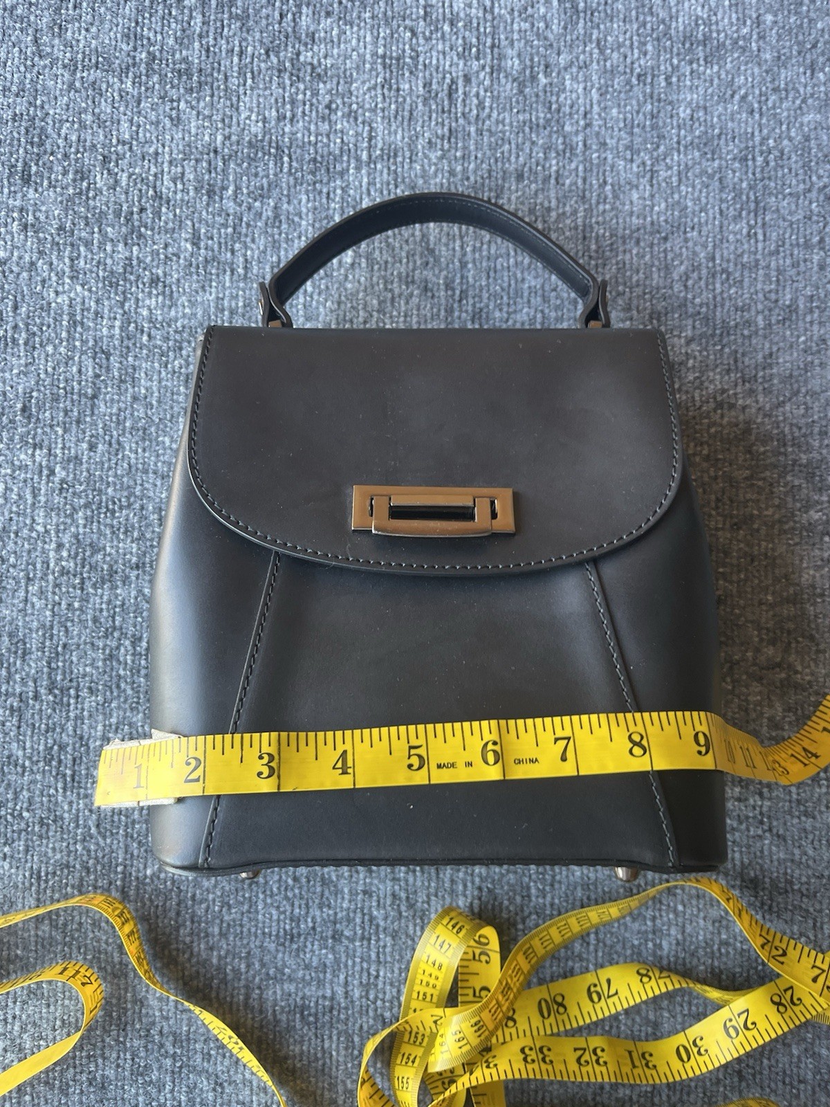 Cielo Celeste Italian Black Leather Convertible Backpack Shoulder Handle Bag