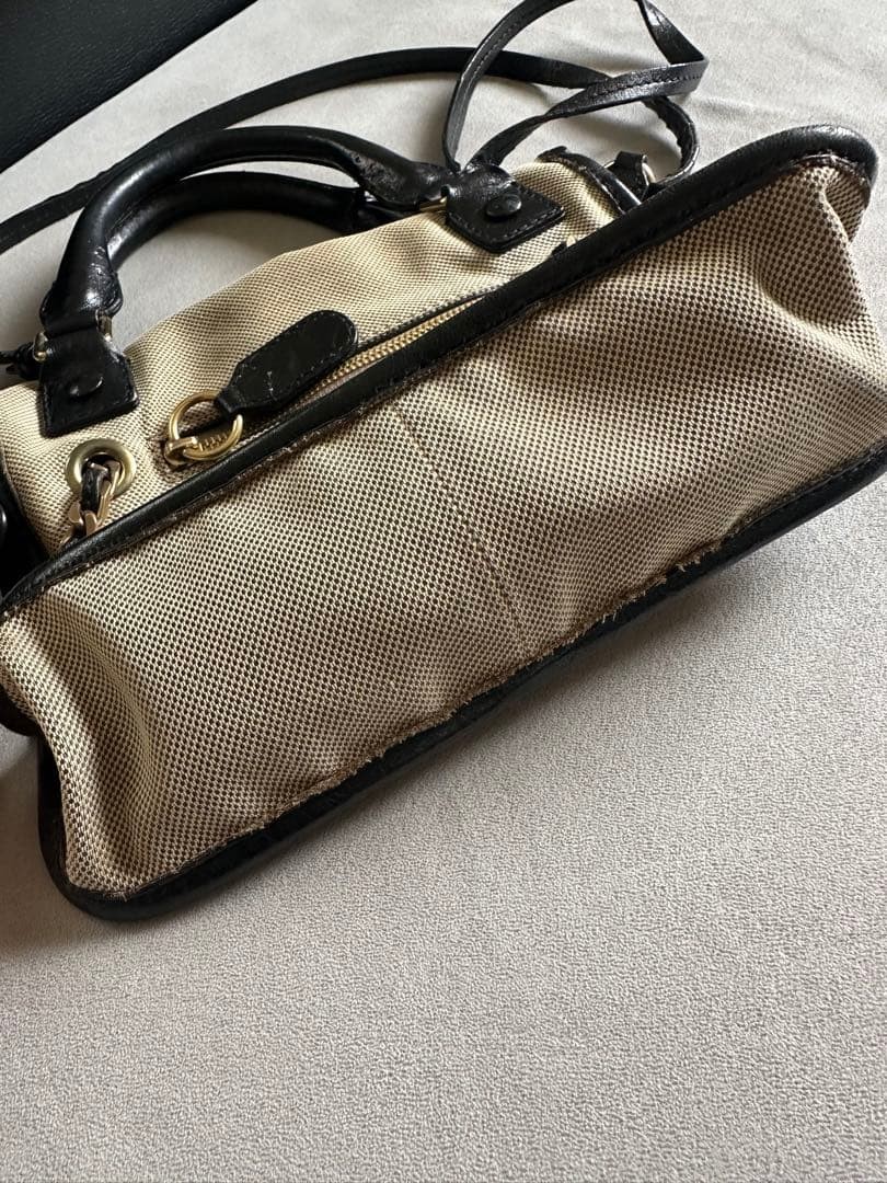 Chloe Harley 2WAY Canvas Leather Shoulder Bag W26cm10.2in H19cm7.5in D10cm3.9in