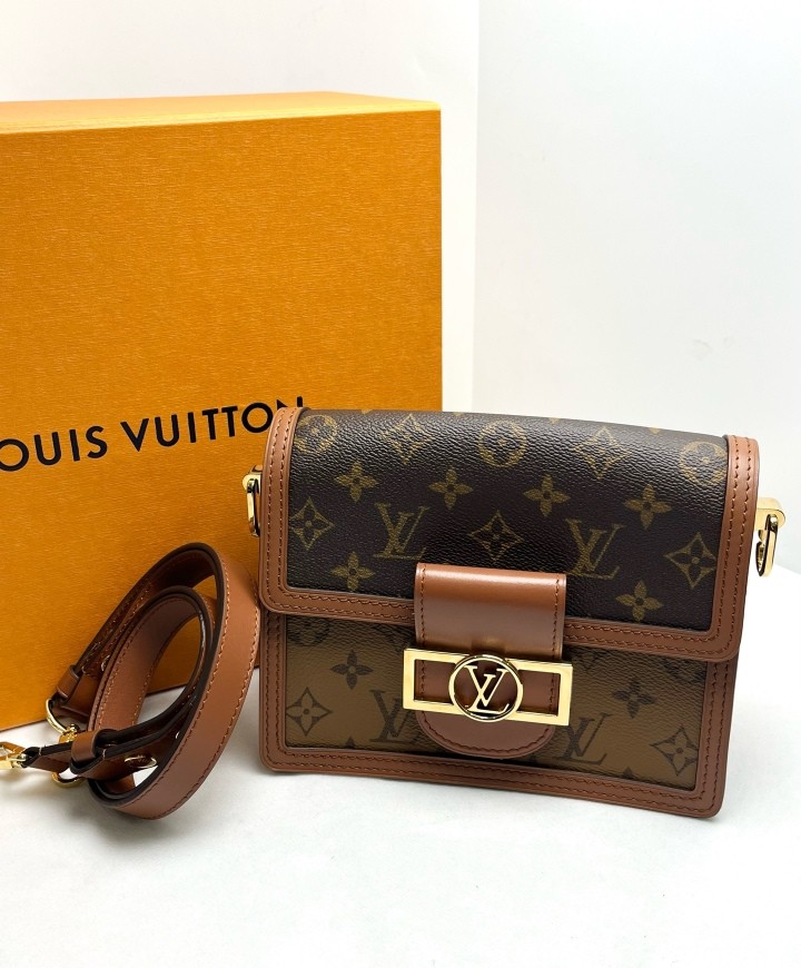 Louis Vuitton Dauphine Small Crossbody Shoulder Bag Canvas For Women