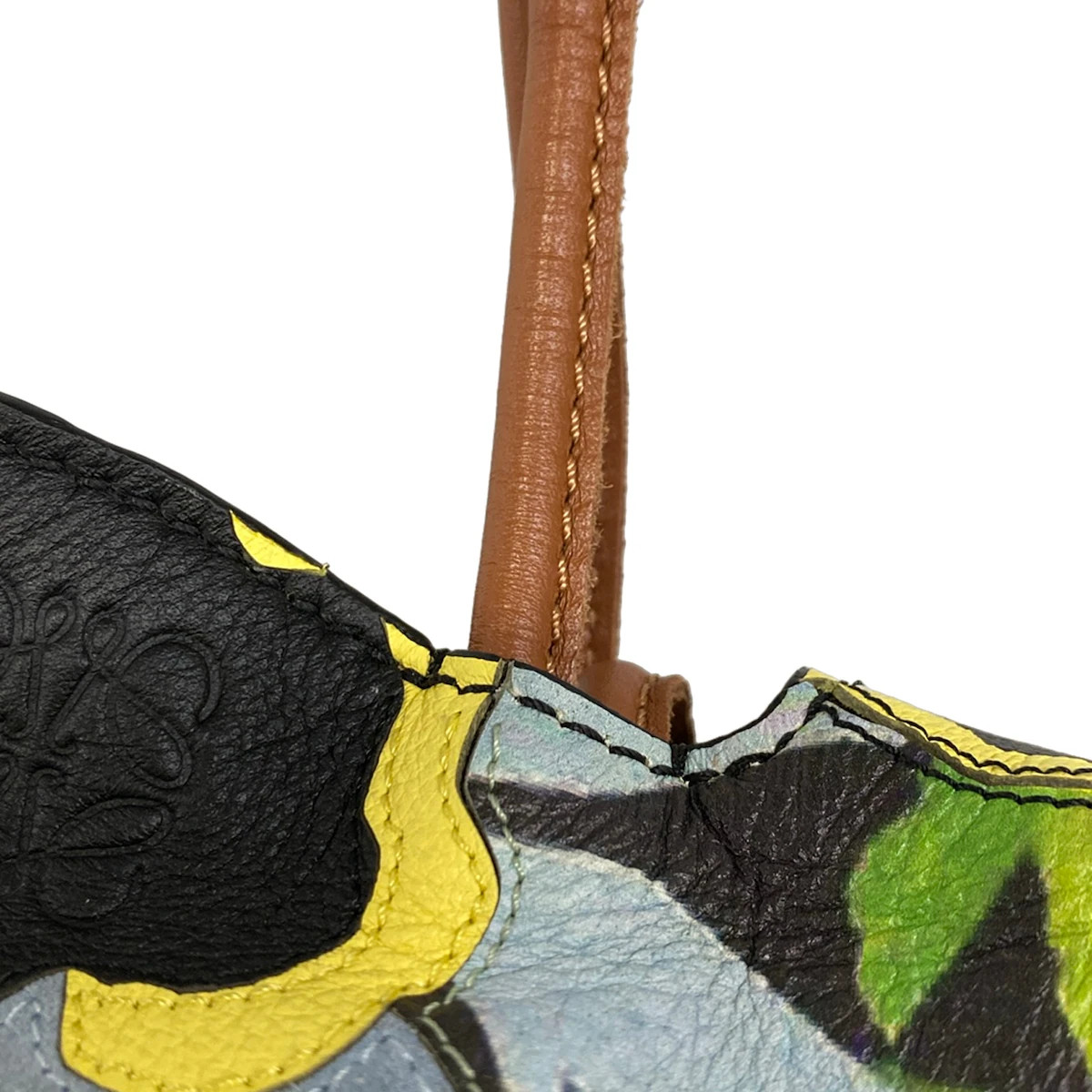 Loewe Flamenco Clutch Mini Clutch Bag A643FC2X01 Black Yellow Multi Leather