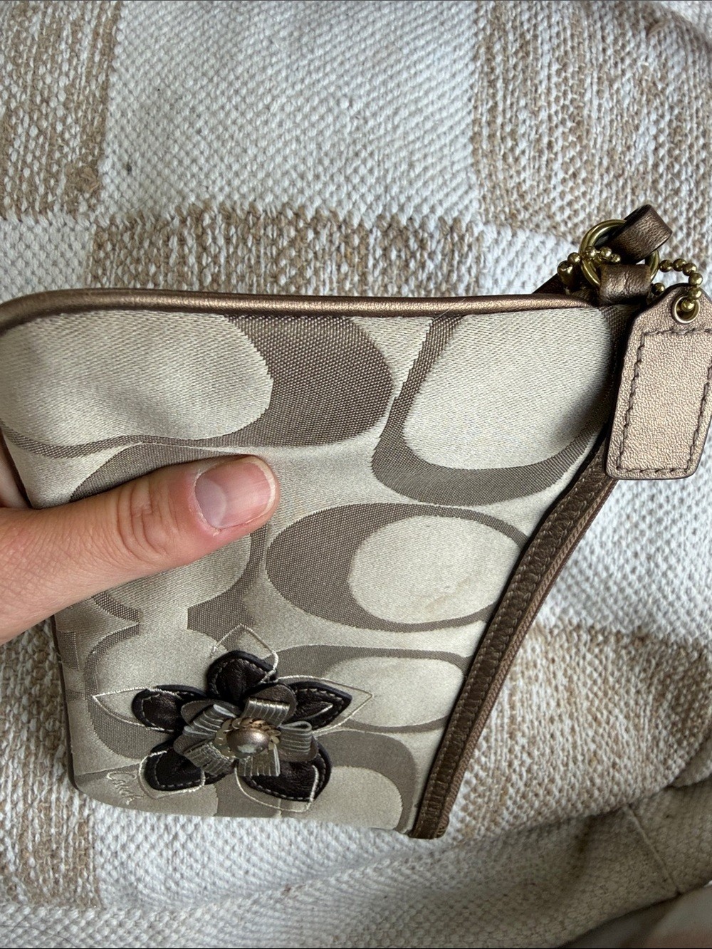 Coach Y2K Signature Floral Appliqué Wristlet