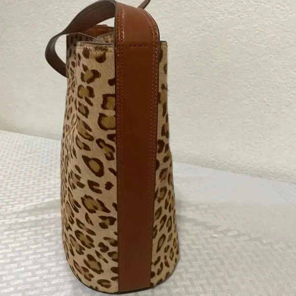 $450 Lauren Ralph Lauren Calf Hair Leather Bucket Bag