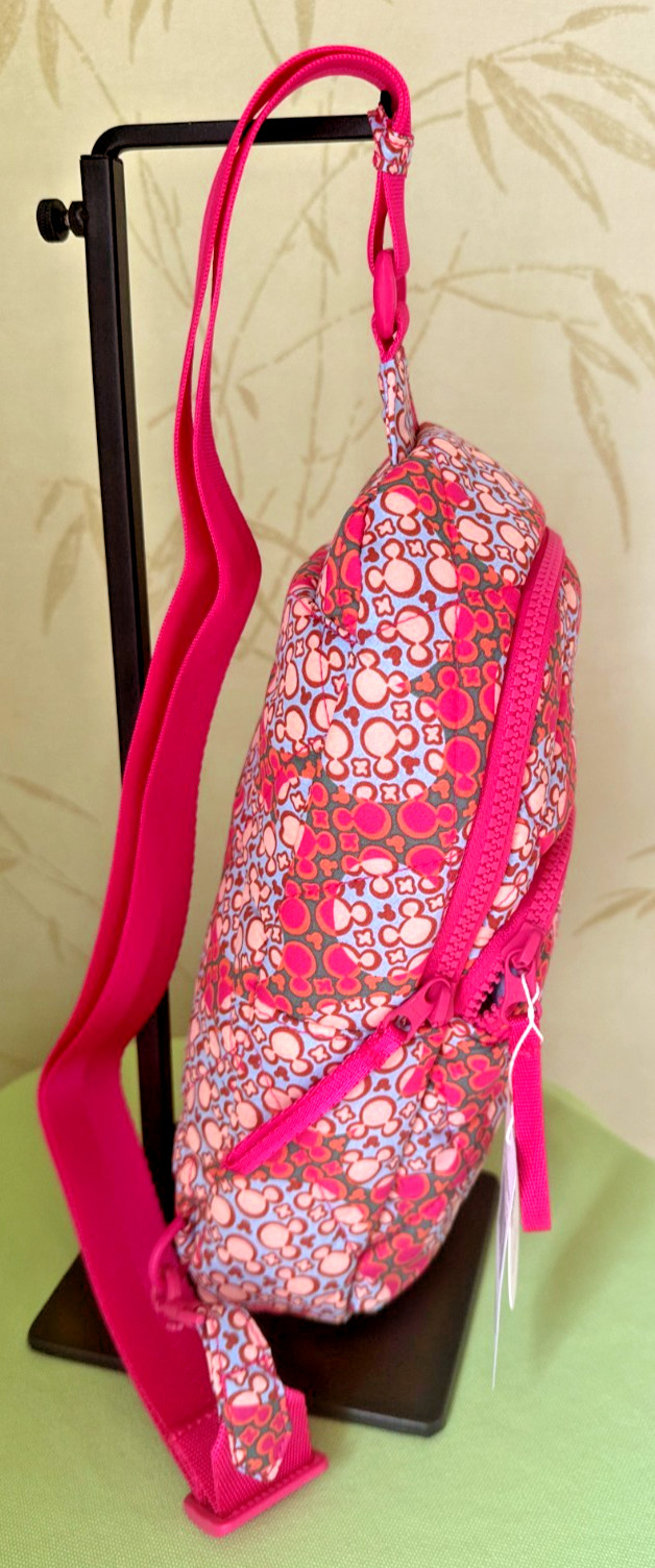 VERA BRADLEY X DISNEY LORMAN SLING BACKPACK:NWT MICKEY MOUSE KALEIDOSCOPE PINK