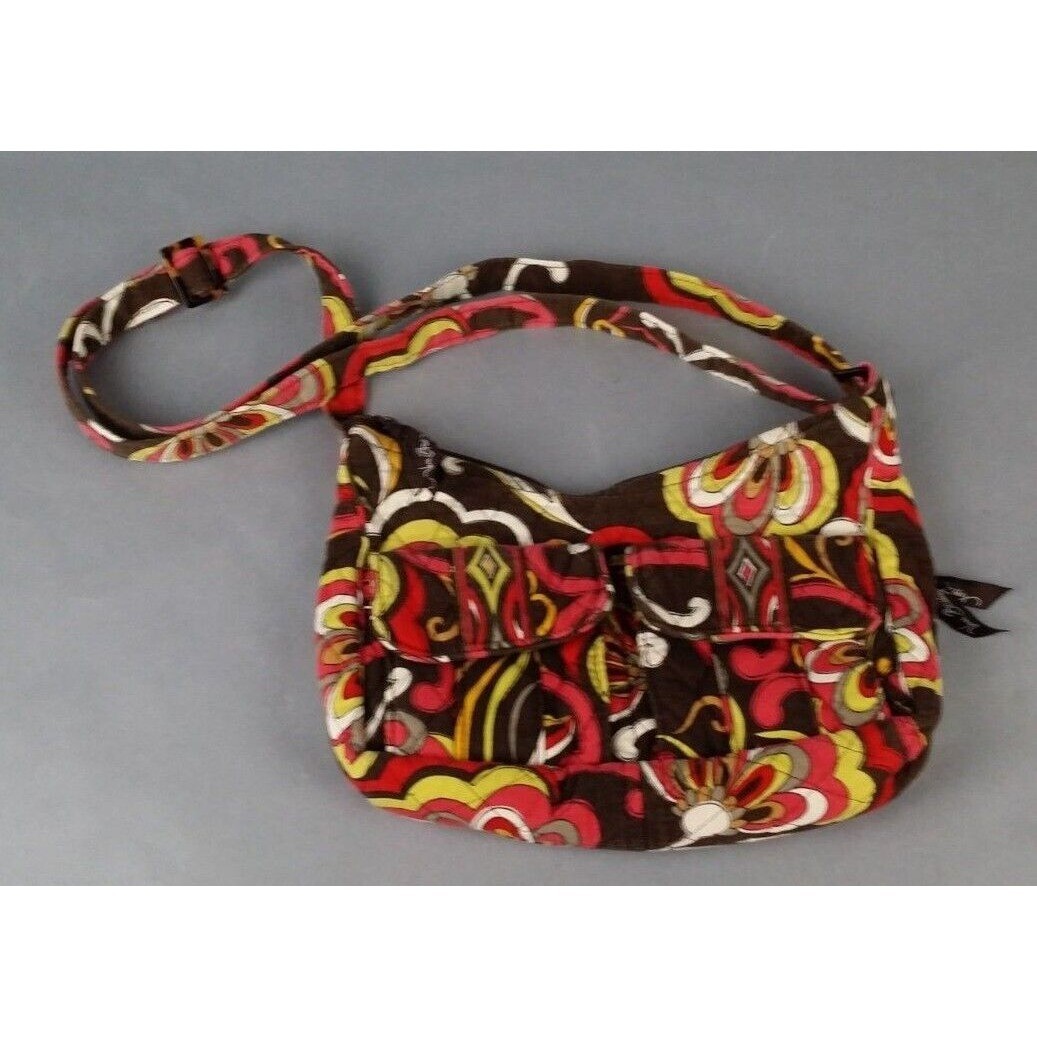 Vera Bradley Puccini Brown Orange Pink Handbag Purse