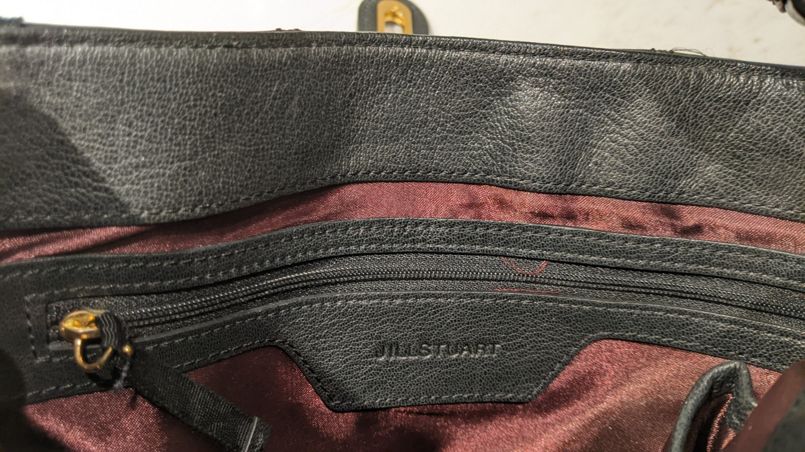 Jill Stuart Black Pebbled Leather & Suede Shoulder Handbag/Purse GORGEOUS!