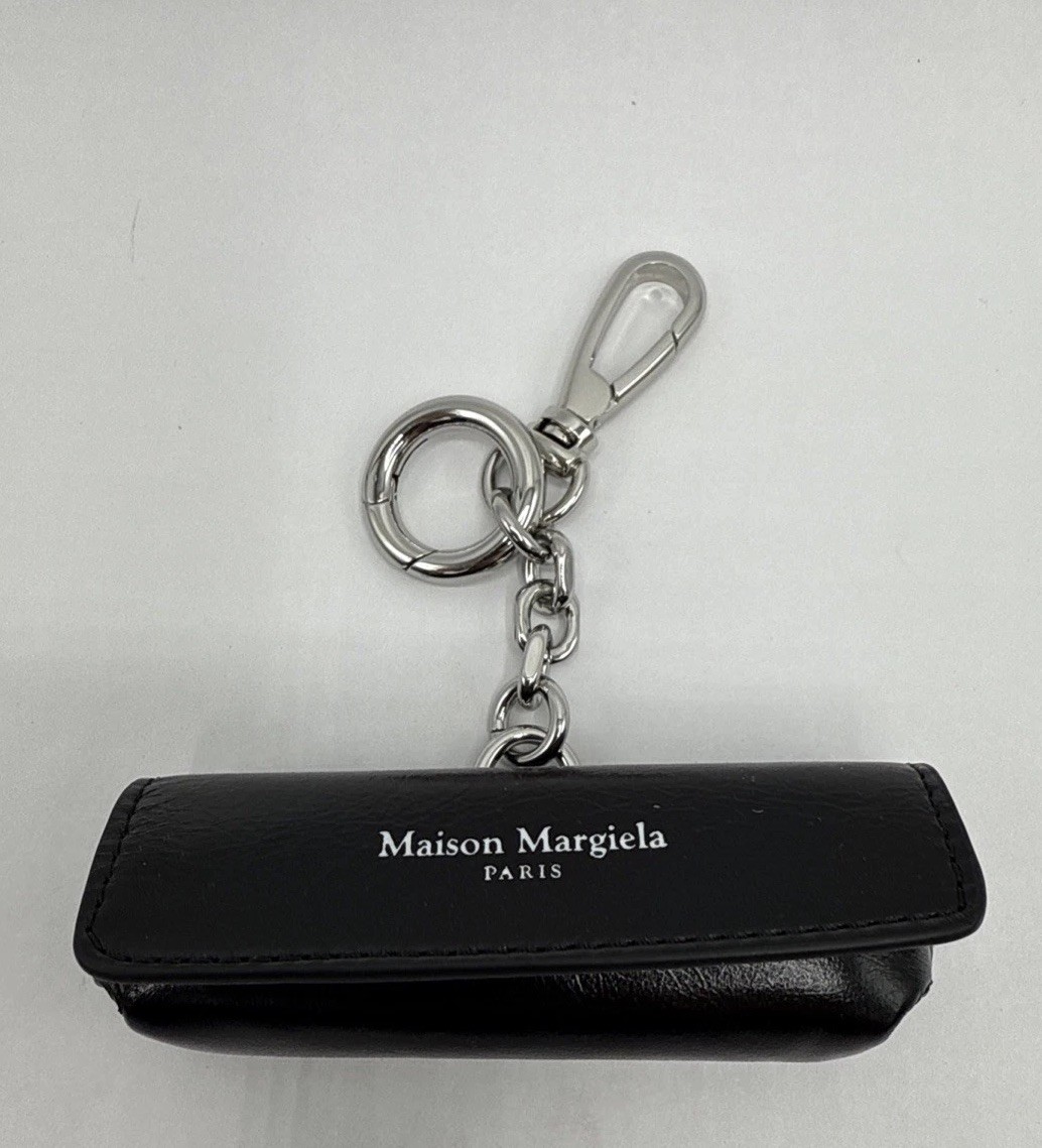 Maison Margiela Black Leather Lipstick Holder Chain Charm NWOT
