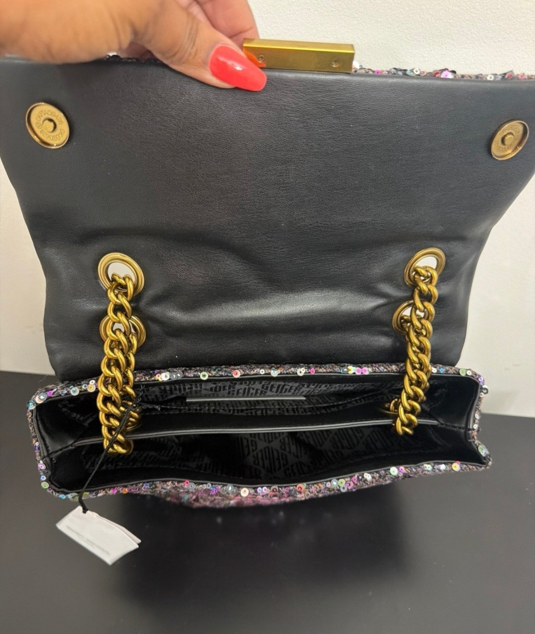Kurt Geiger London SEQUIN Multi Color KENSINGTON CONVERTIBLE Crossbody Bag