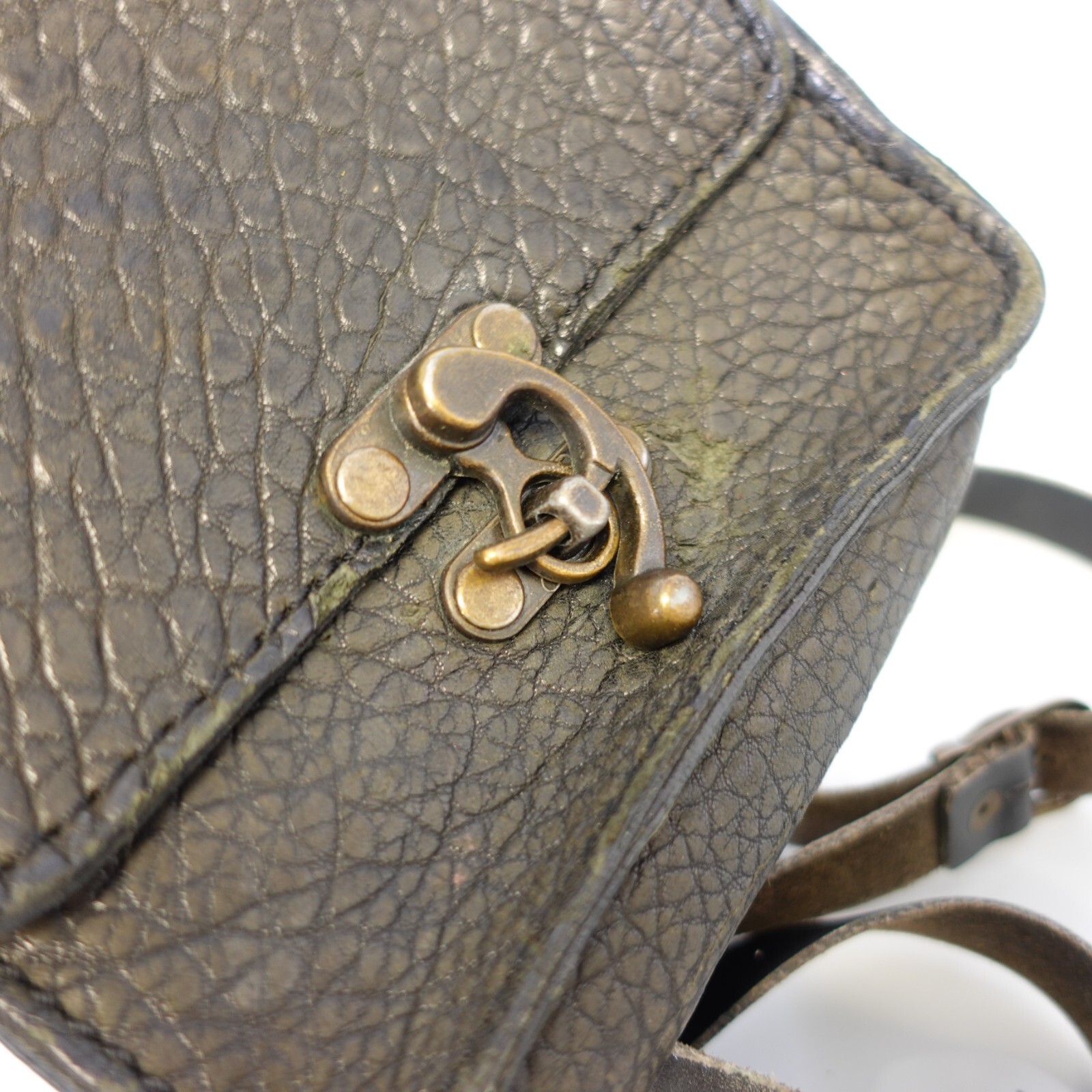 Y2K Grunge Pebbled Leather Crossbody Bag Witchy Western Brass Handmade