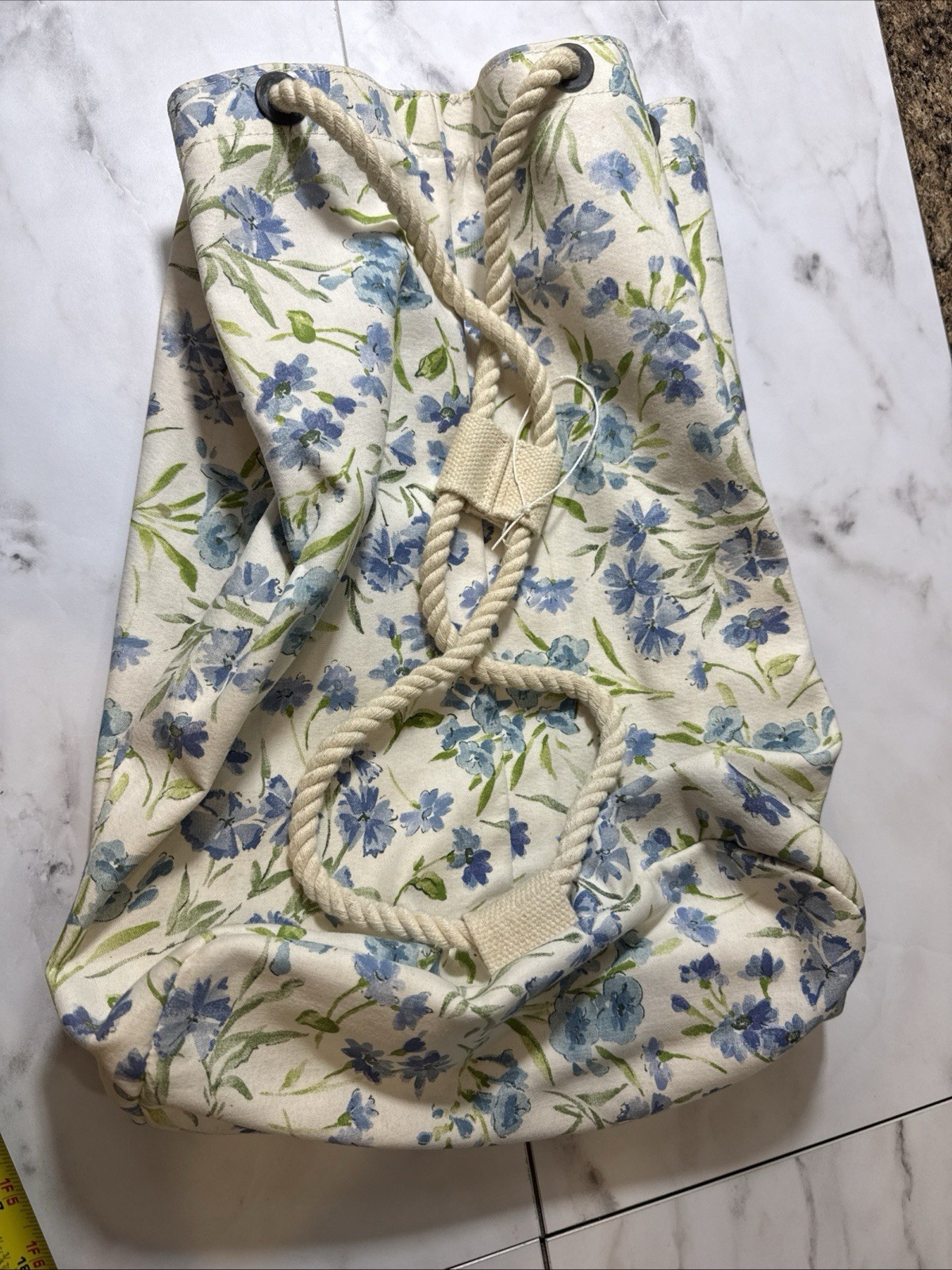 Floral Canvas Tote Rope Handle Cottagecore Beach Bag Market Boho Spring Garden
