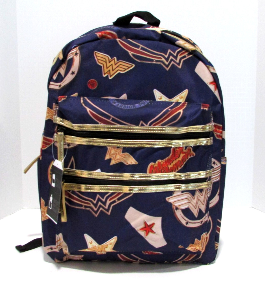DC Comics Wonder Woman Backpack Large Full Size School Travel Bag Bioworld NWT