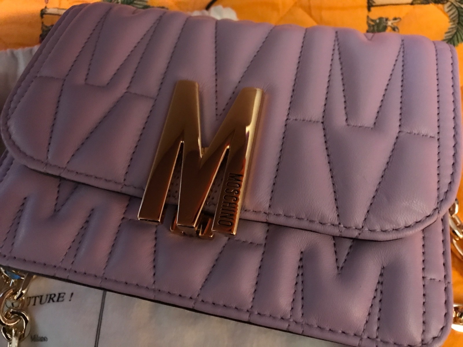 Moschino Couture Logo “M” Quilted Leather Crossbody/Shoulder Bag