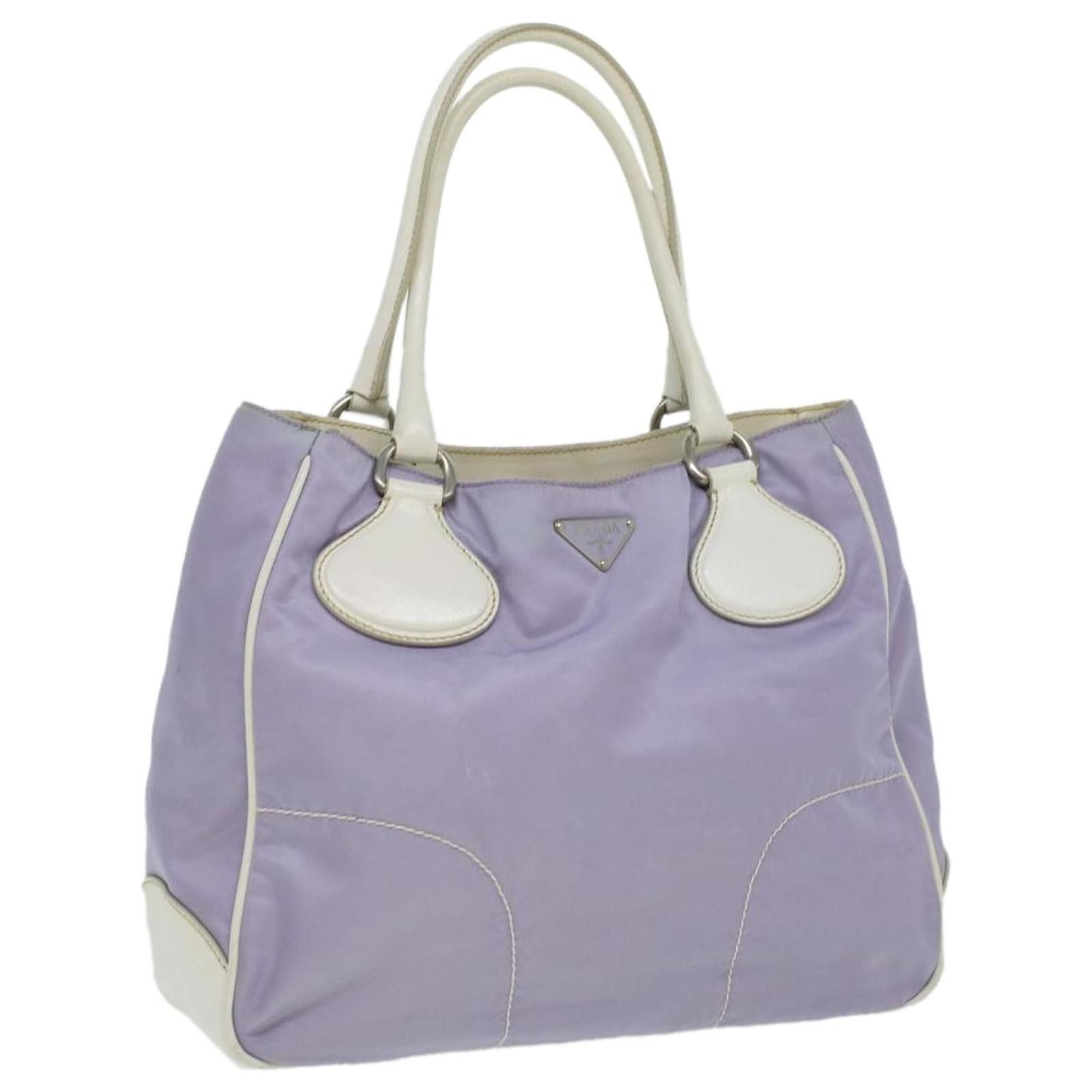 PRADA Vintage Tessuto Nylon Leather Logo Bauletto Tote Shoulder Bag