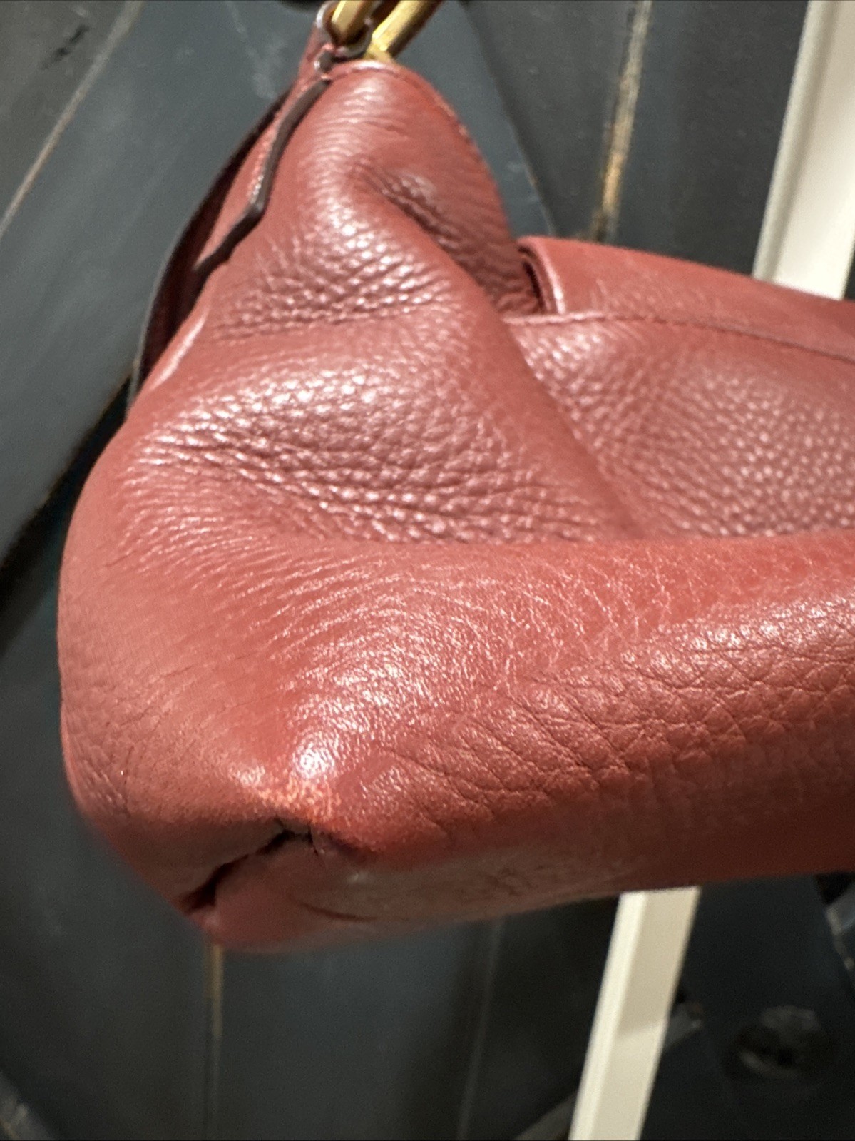 Hammitt VIP Satchel Studded Brushed Gold Leather Pomodoro Red Shoulder Bag – EUC