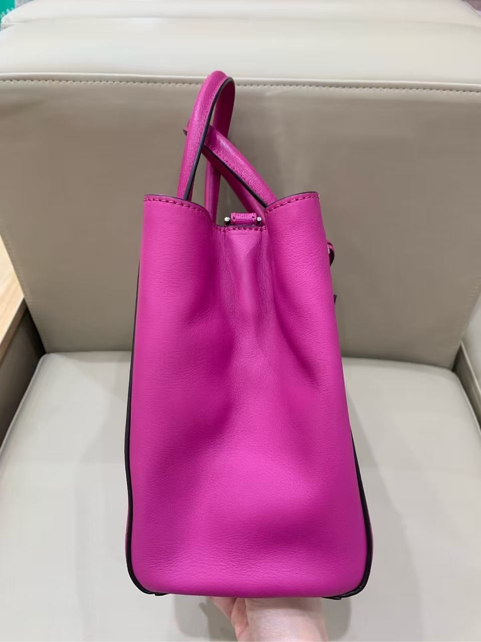 Fendi Fuchsia 2Jours Textured Leather 2Way Shoulder Tote AUTH