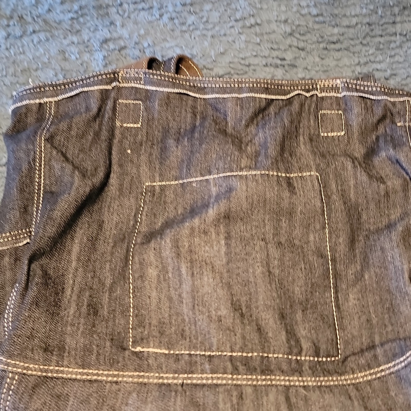 Thirty-One Blue Tote Shoulder Bag Dark Denim Strap Zip Closure Inner Pockets