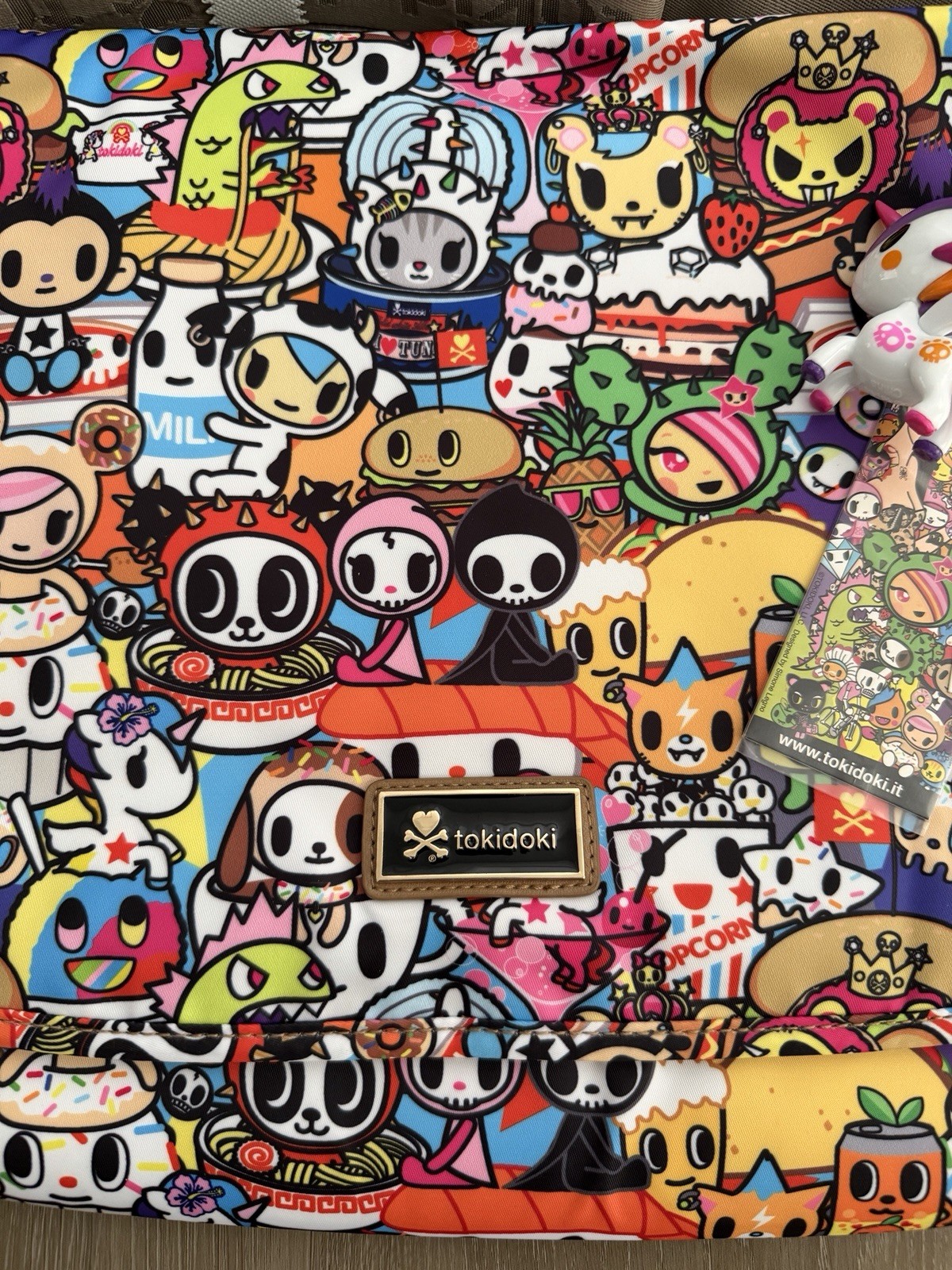 Tokidoki Food Buffet Collection Messenger Bag 2015 Vintage W/ Unicorno Keychain