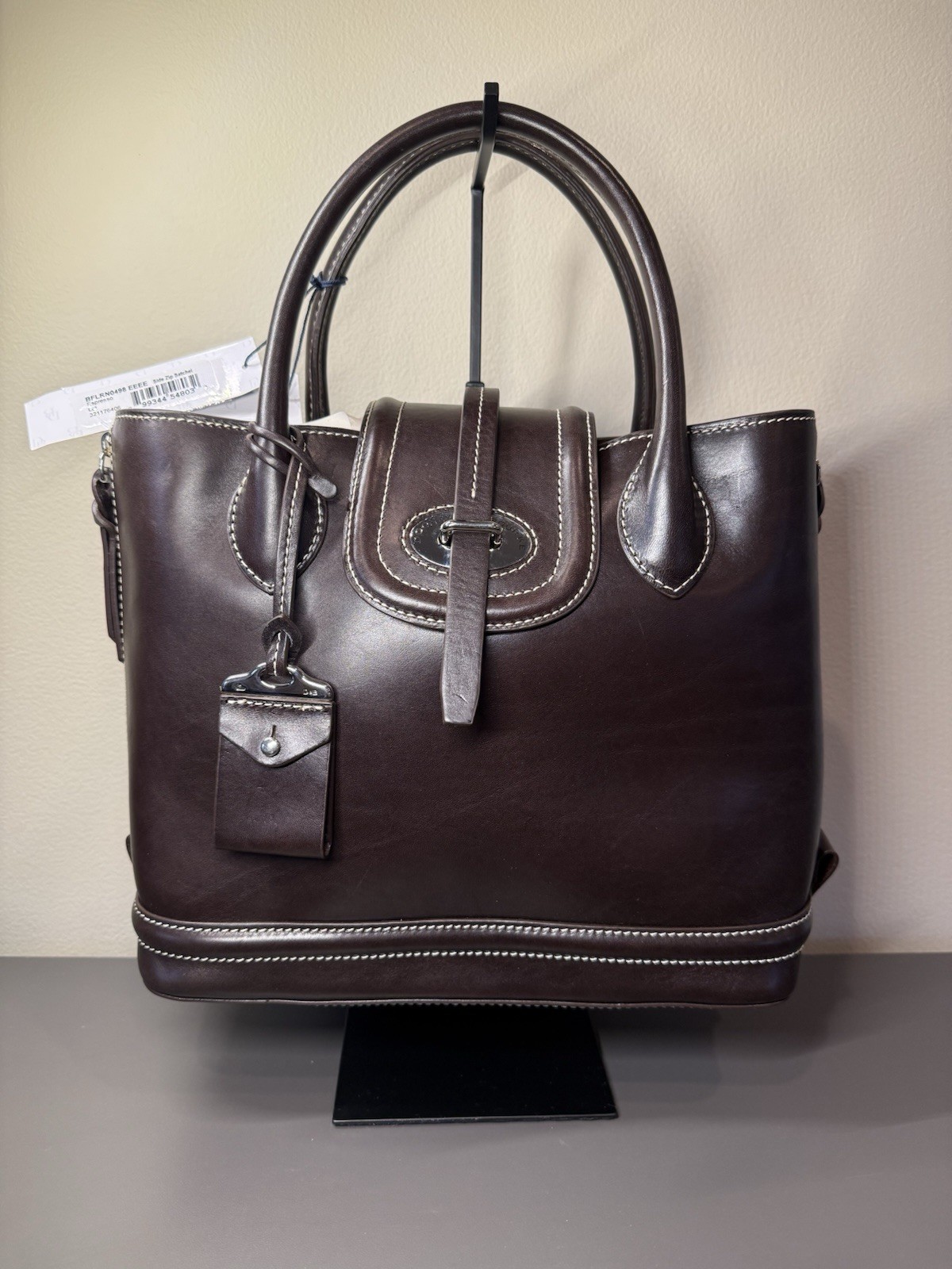 Dooney & Bourke Florentine Toscana Side Zip Satchel Espresso NWT Strap Dust Bag