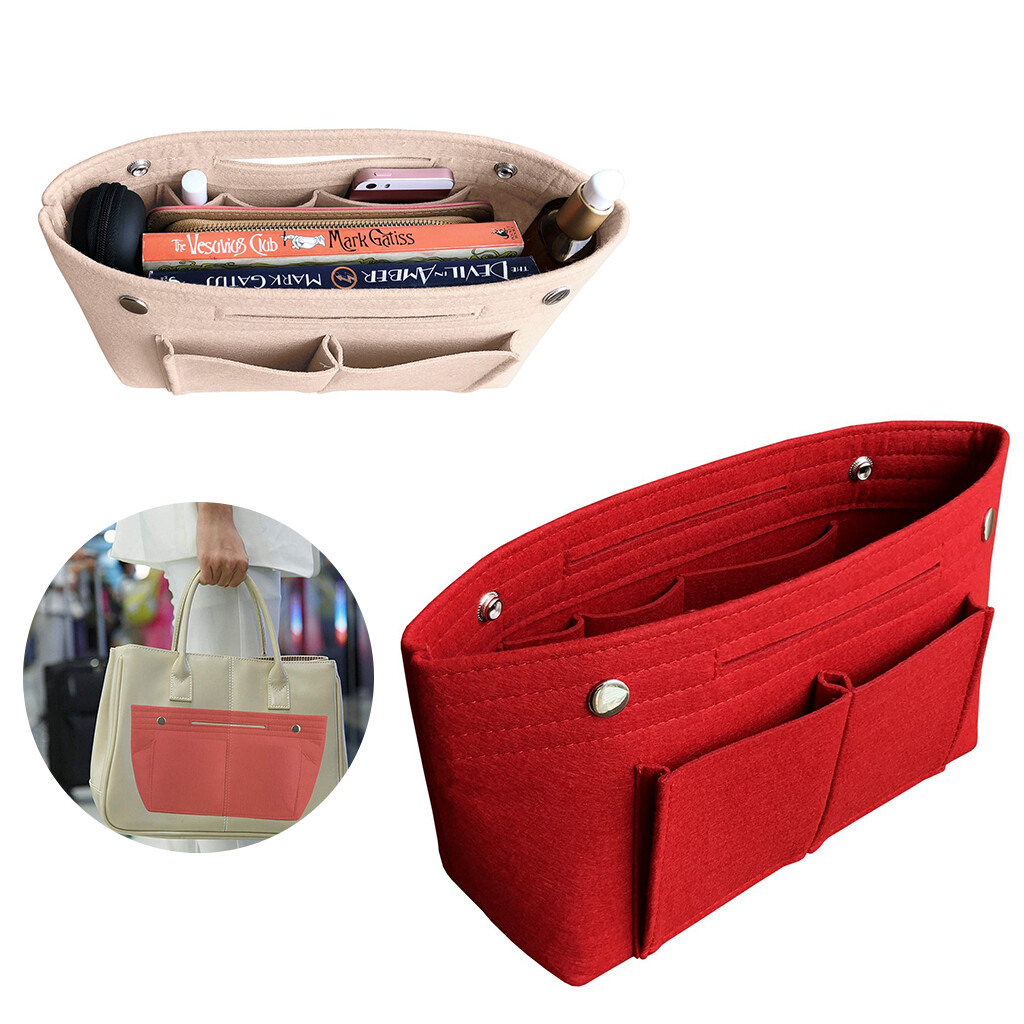 Felt Purse Handbag Organizer Insert Multi pocket Storage Tote Shaper Liner Bag