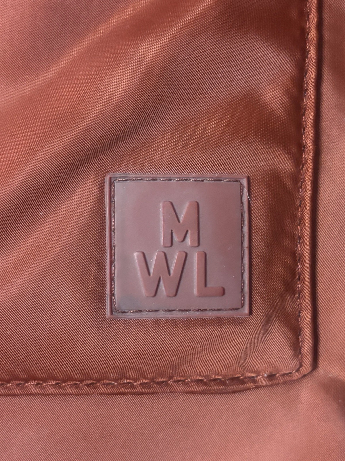 Madewell MWL (Re)Sourced Nylon Tote Bag Burnt Orange Copper Zip Shoulder