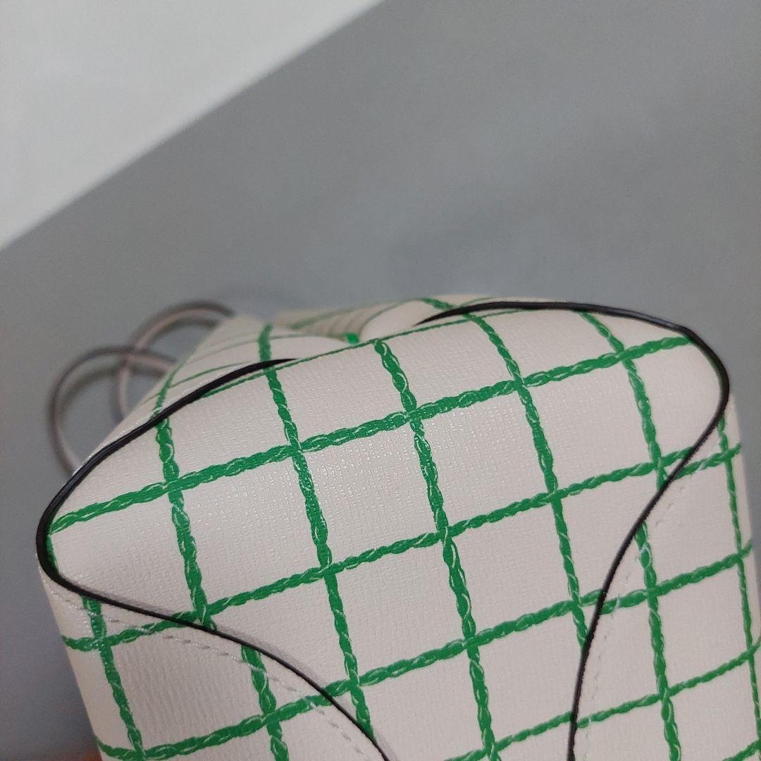 Kate Spade All-Day Tennis Check Large Tote Bag Handbag White Green Used