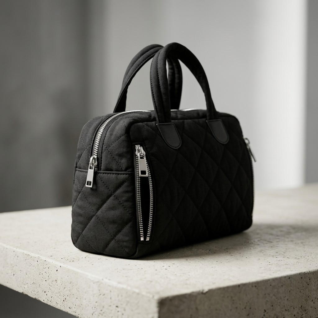 Women’s Daily Casual Quilted Portable Pillow Bag Shoulder Crossbody Bag Black